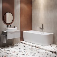 Ванна Wellsee Belle Spa 2.0 170x75 235805002 (пристенная ванна (левая) белый глянец, экран, каркас, сифон-автомат глянцевый белый)