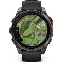 Умные часы Garmin Fenix 8 47мм (серый, черный силиконовый ремешок)