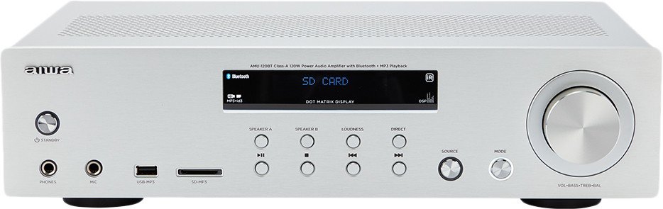 Интегральный усилитель Aiwa AMU-120BT (серебристый)