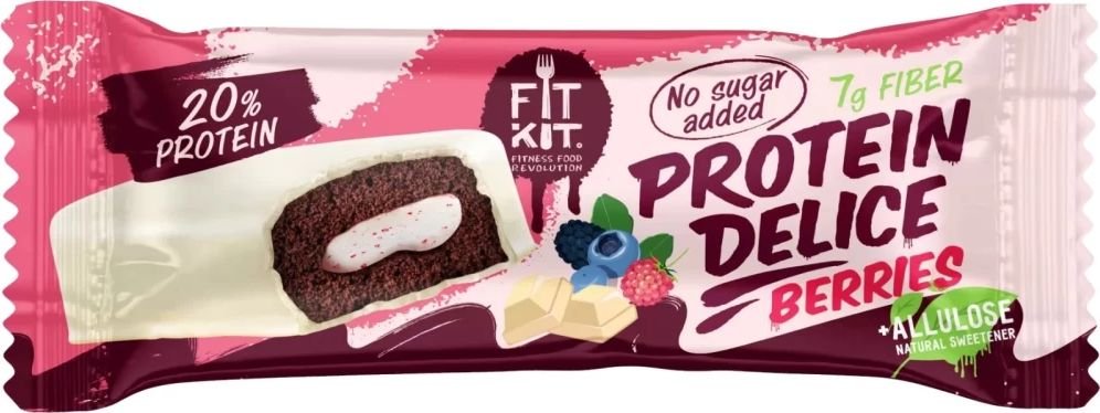 

Протеиновое пирожное FitKit Protein Delice (60 г, ягоды)