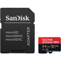 Карта памяти SanDisk Extreme PRO SDSQXCY-064G-GN6MA microSDXC 64GB (с адаптером)
