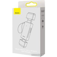 Карт-ридер Baseus AirJoy USB-A & Type-C to SD/TF Card Reader WKQX070301