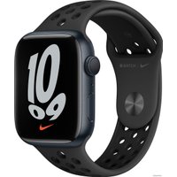 Умные часы Apple Watch Nike Series 7 45 мм (полуночный/черный спортивный)