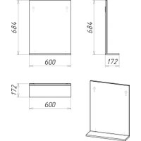  Grossman Комплект мебели для ванной Эко-60 106052-2 (комбинированный)