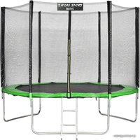 Батут Atlas Sport 312 см - 10ft Basic (с лестницей, внешняя сетка, зеленый)