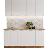 Готовая кухня Mebiplex Вивиан МДФ 1.8м 26мм (вотан/белый матовый) в Солигорске