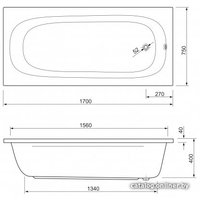 Ванна Cezares Piave 170x75