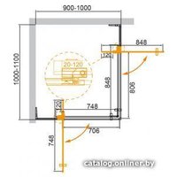 Душевой уголок Cezares SLIDER-AH-2-80/90-100/110-GRIGIO-NERO