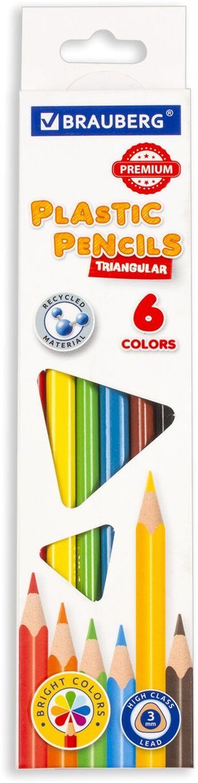 

Набор цветных карандашей BRAUBERG 181660 (6 шт.)