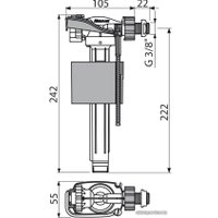 Впускной клапан Alcaplast A160P-3/8"