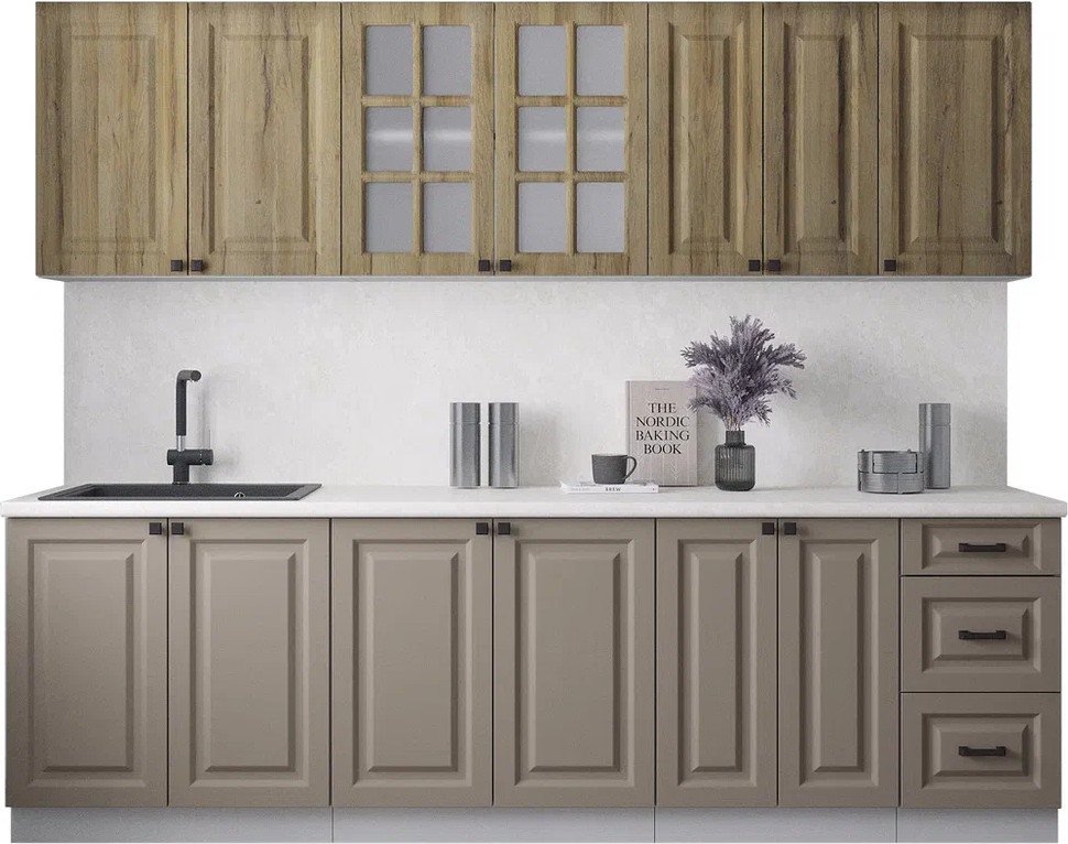 

Готовая кухня Интерлиния Мила Деко 2.6А (луна/дуб вотан/опал светлый)