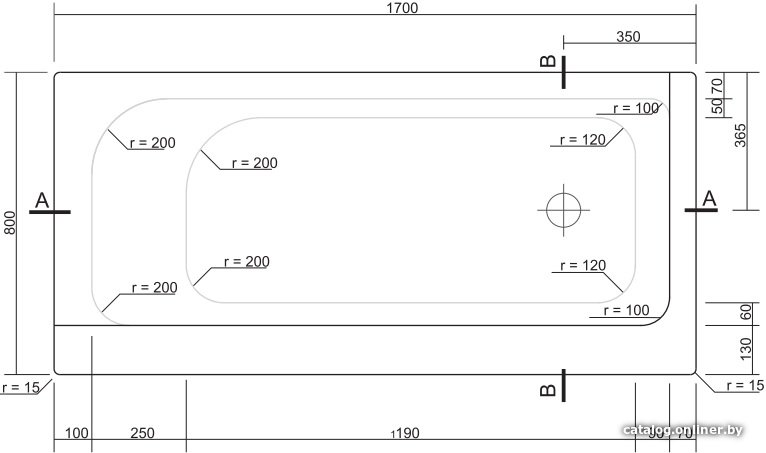 Ванна Cersanit Smart 170x80 L