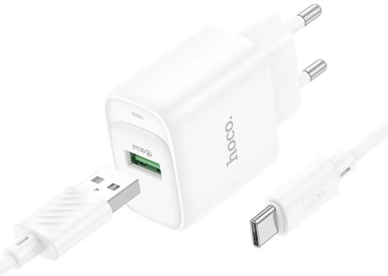 

Сетевое зарядное Hoco C140A USB Type-C (белый)