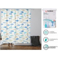 Шторка-занавеска для ванны Perfecto Linea Secret 36-118007 (рыбки)