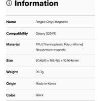 Чехол для телефона Ringke Onyx Magnetic для Galaxy S25 Fe Black в Витебске