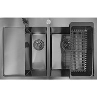 Кухонная мойка Stellar Decor S7850NB-2R-D (нано черный)