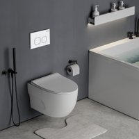 Унитаз подвесной Roxen Porto в комплекте с инсталляцией StounFix Dual Fresh 6 в 1 538465 (кнопка: белый глянец)