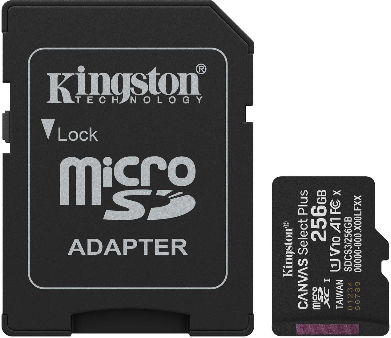 

Карта памяти Kingston Canvas Select Plus microSDXC 256GB SDCS3/256GB (с адаптером)