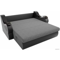 Диван Лига диванов Меркурий 100355 160 см (рогожка серый/экокожа черный)