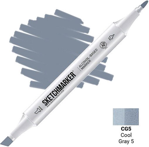 

Маркер художественный Sketchmarker Двусторонний CG5 SM-CG5 (серый холодный №5)