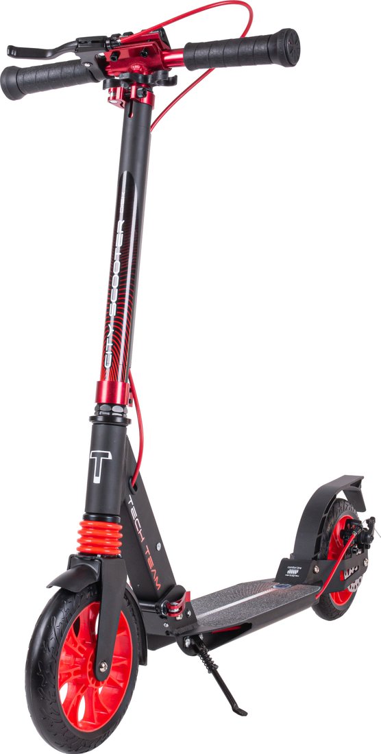 

Двухколесный подростковый самокат Tech Team City Scooter Disk Brake 2023 (черный/красный)