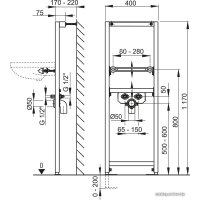 Инсталляция для раковины Alcaplast A104/1200