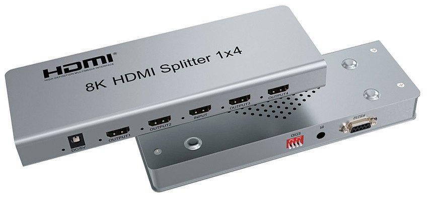 Разветвитель USBTOP 1x4 HDMI UltraHD 8K 60Гц/4K 120Гц (серый)