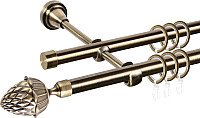 

Карниз для штор АС ФОРОС Grace D16Г/16Г + наконечники Шишка (2м, антик)