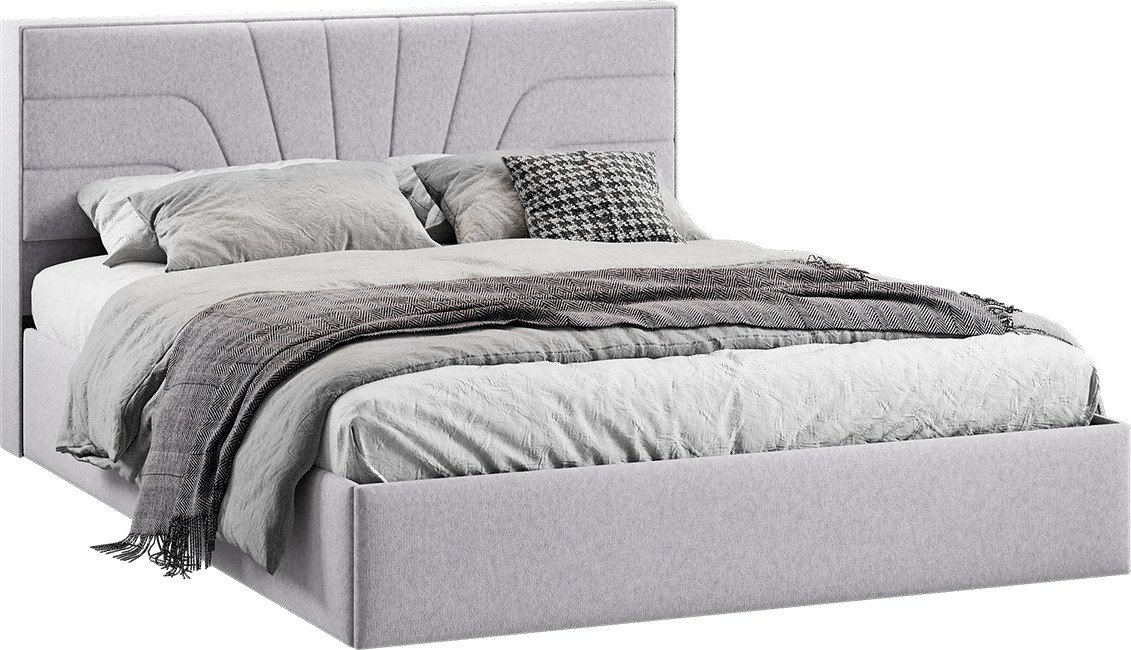 

Кровать Трия Пандора с ПМ и заглушиной 160x200 Тип 1 (микровелюр Jercy Silver)