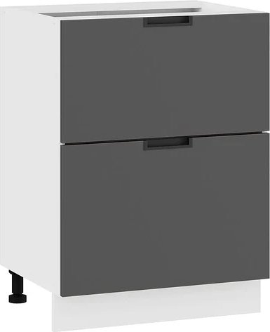 

Шкаф напольный Трия Гренада с двумя ящиками 1Н6Я2 (белый/холст вулкан)
