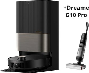 Dreame Robot Vacuum X50 Ultra Complete + Вертикальный пылесос Dreame G10 Pro Wet and Dry Vacuum (евровилка, черный) по акции