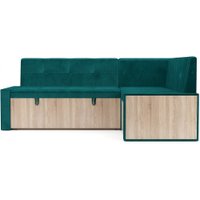 Угловой диван Мебель-АРС Таллин 191x83x121 (сине-зеленый Star Velvet 43 Black Green)