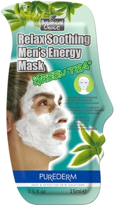 

Purederm Маска для лица кремовая Relax Soothing Men's Energy Зеленый чай (15 мл)