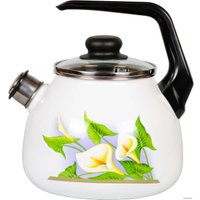 Чайник со свистком СтальЭмаль Каллы 4с209я