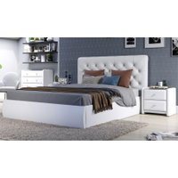 Кровать Sofos Беатриче тип A с ПМ 160x200 Teos White/стразы