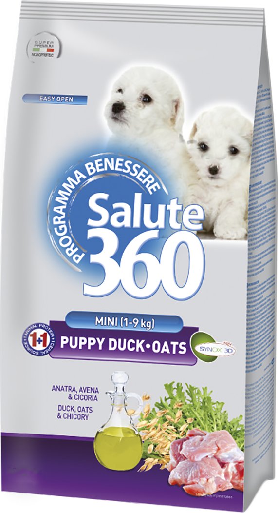 

Сухой корм для собак Pet360 Salute 360 для щенков мелких пород с уткой и овсом 800 г