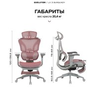 Офисное кресло Evolution LX 3 Burgundy (розовый)