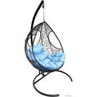 Подвесное кресло M-Group Долька 11150403 (черный ротанг/голубая подушка)