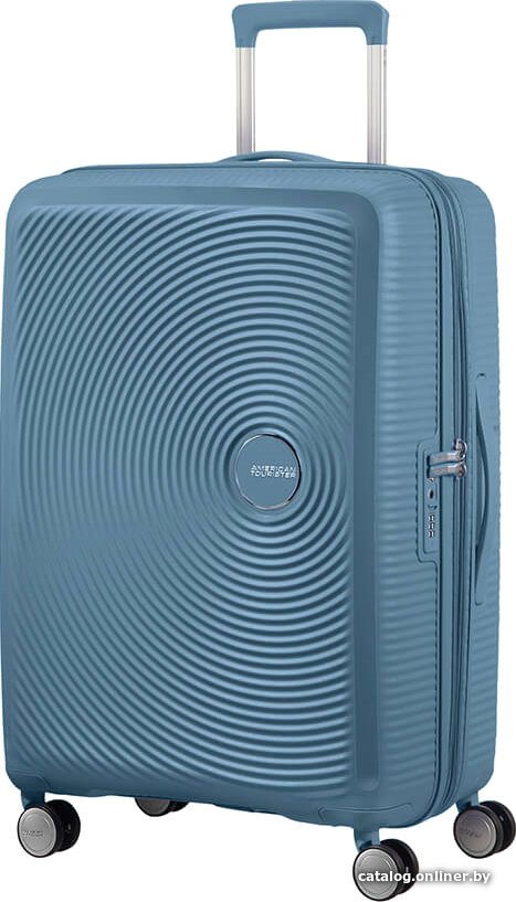 Чемодан-спиннер American Tourister SoundBox Stone Blue 67 см
