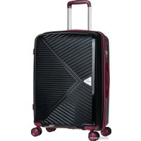 Чемодан-спиннер L'Case Lyon 66 см (черный/бордо)