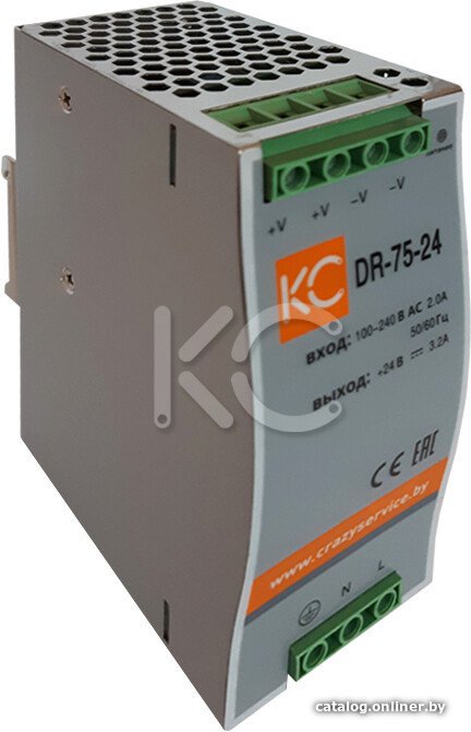 Блок питания на DIN-рейку КС DR-75W-24V dr-75-24