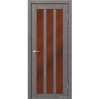 Межкомнатная дверь MDF-Techno Dominika Loft 403 70x200 (бетон серый/лакобель коричневый)