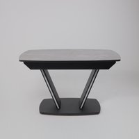 Кухонный стол Аврора Дрезден 1300-1615x800 (камень серый Greys grey/черный)