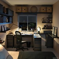 Стол Ikea Микке (черный/коричневый) [203.739.18]