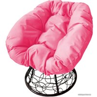 Кресло M-Group Пончик 12320408 (черный ротанг/розовая подушка)