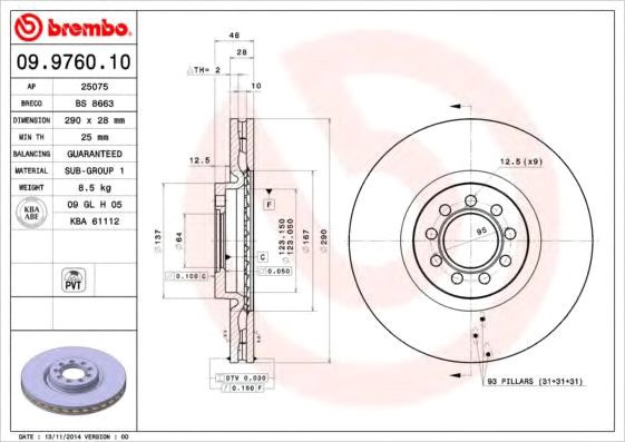 

Brembo 09976010