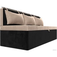 Диван Лига диванов Метро 105012 (велюр бежевый/черный)