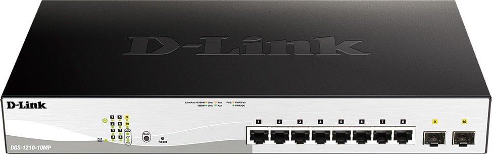 

Управляемый коммутатор 2-го уровня D-Link DGS-1210-10MP/FL