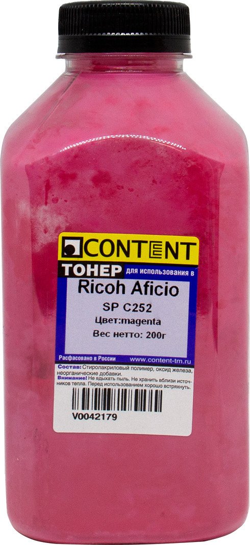 

Тонер Content для Ricoh Aficio SP C252 (маджента) 200 г