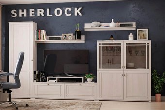 Глазов Sherlock комплект 1 гостиная (ясень анкор светлый)